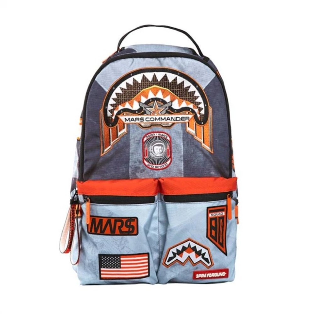 NWT Sprayground Mission to Mars! Buzz Aldrin's Shark Patches Backpack
